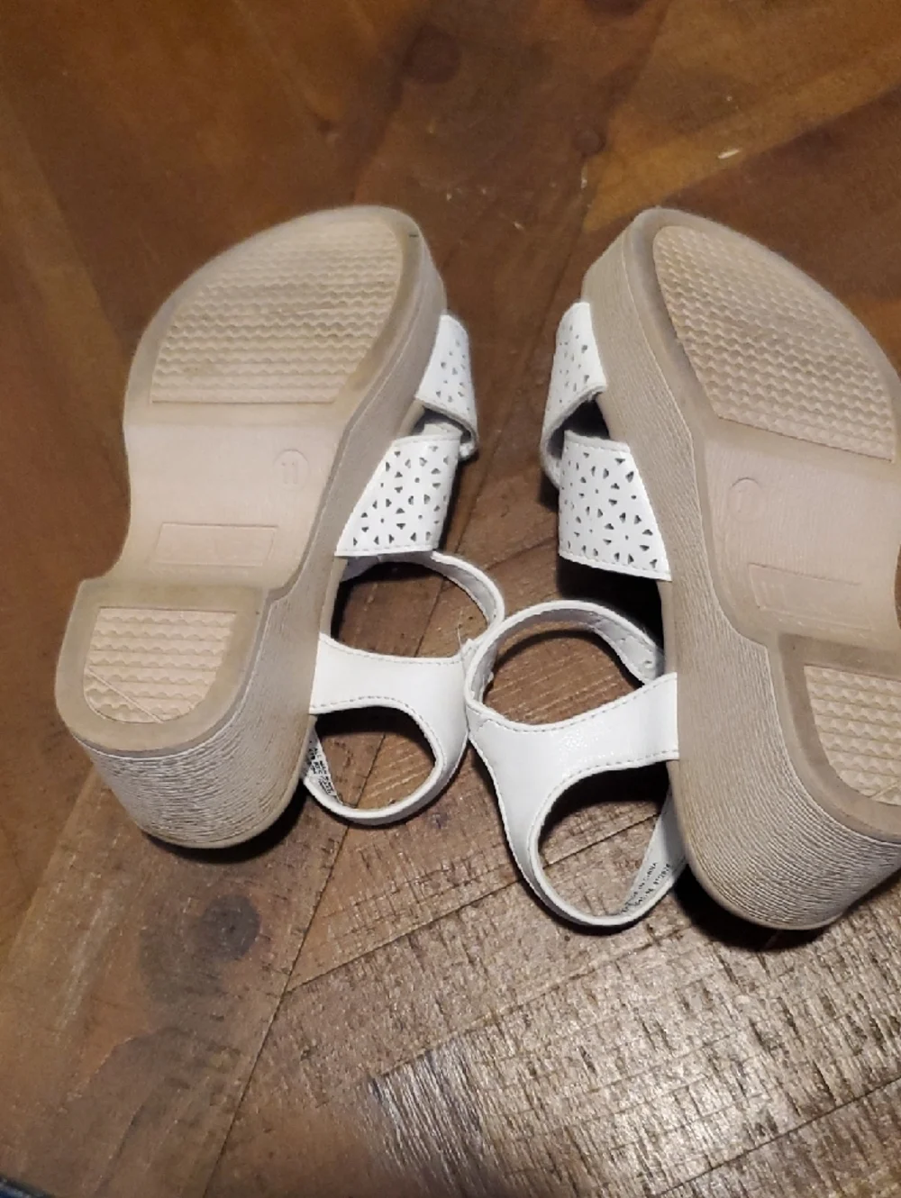 The Children's Place White Laser-Cut Crossband Ankle Strap Sandals